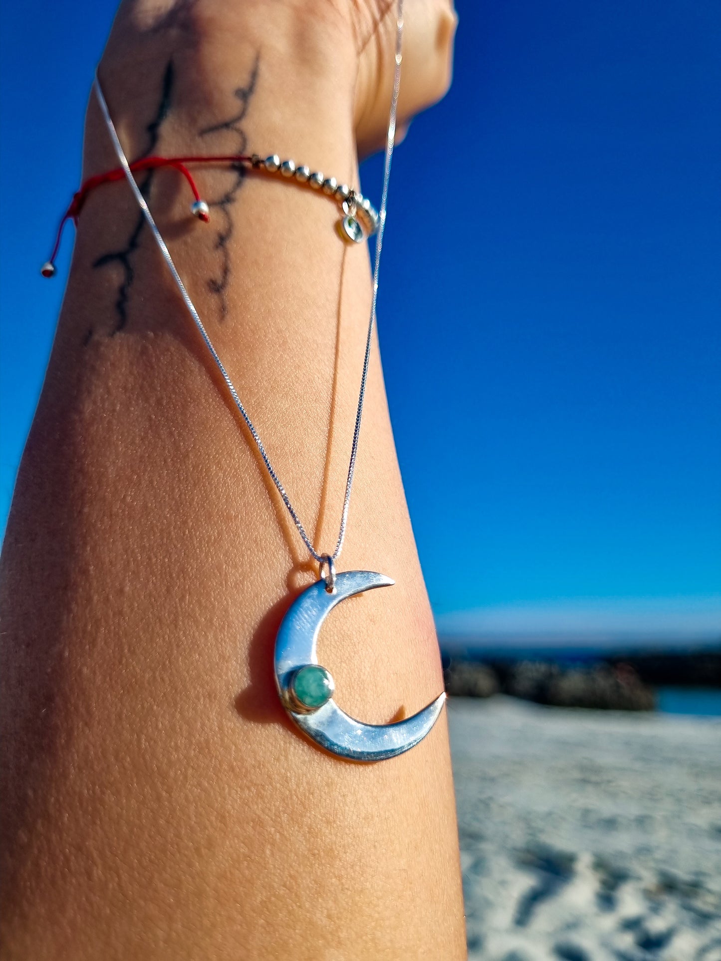 Collar moon piedra Amazonita
