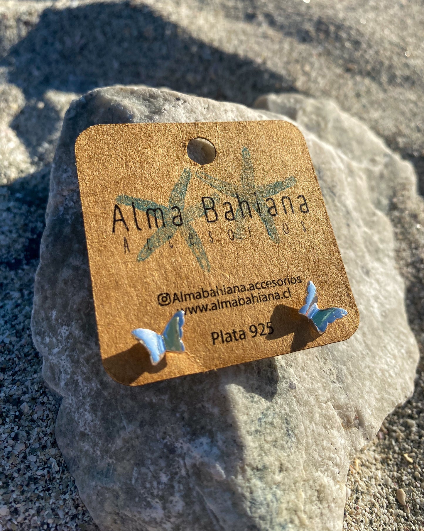 Aros mariposita pequeña plateada