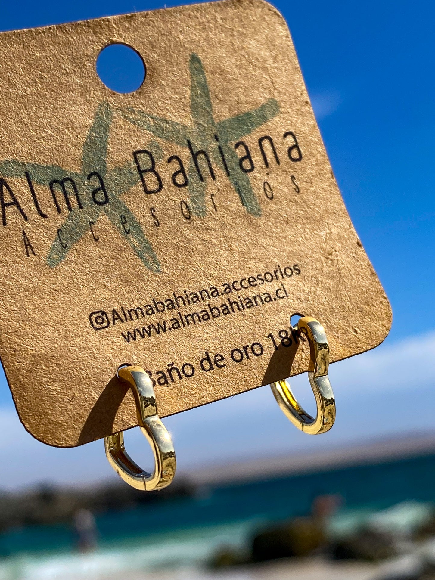 Argollas corazón dorado