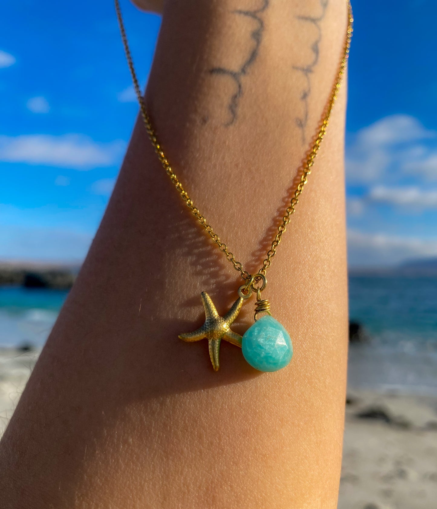 Conjunto estrella de mar Amazonita