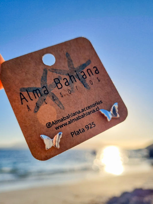 Aros mariposita pequeña plateada