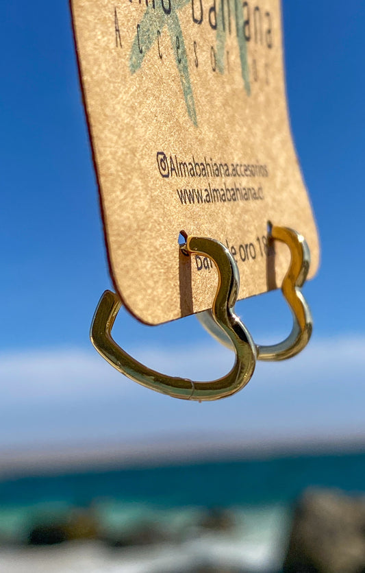 Argollas corazón dorado