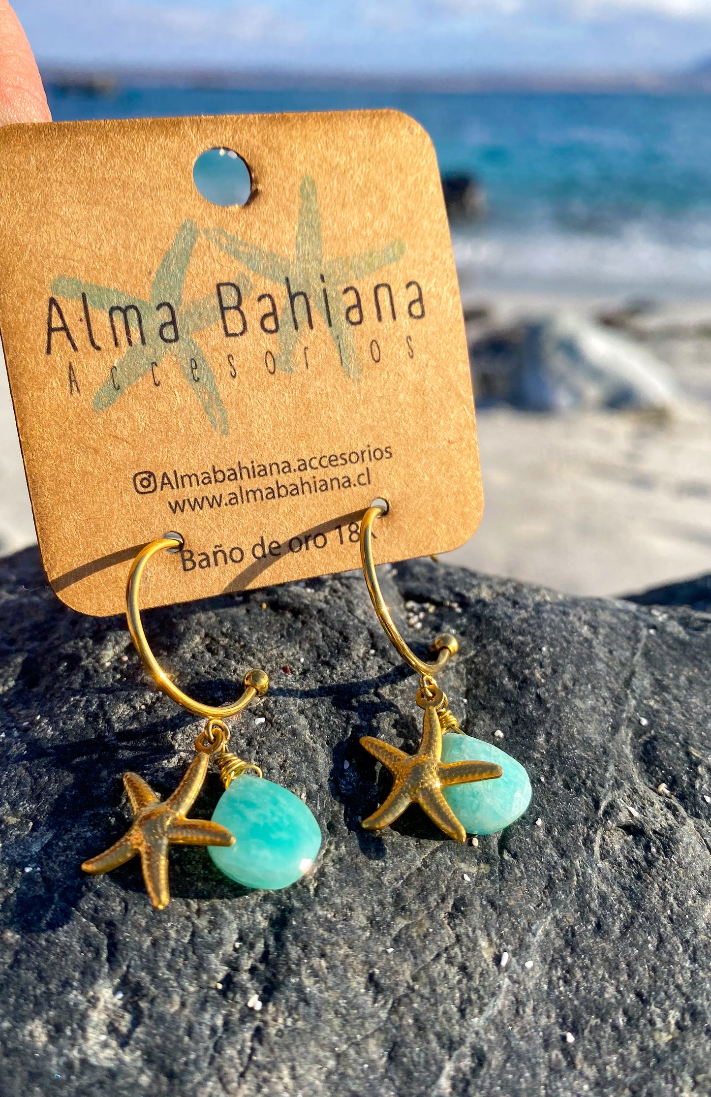 Conjunto estrella de mar Amazonita