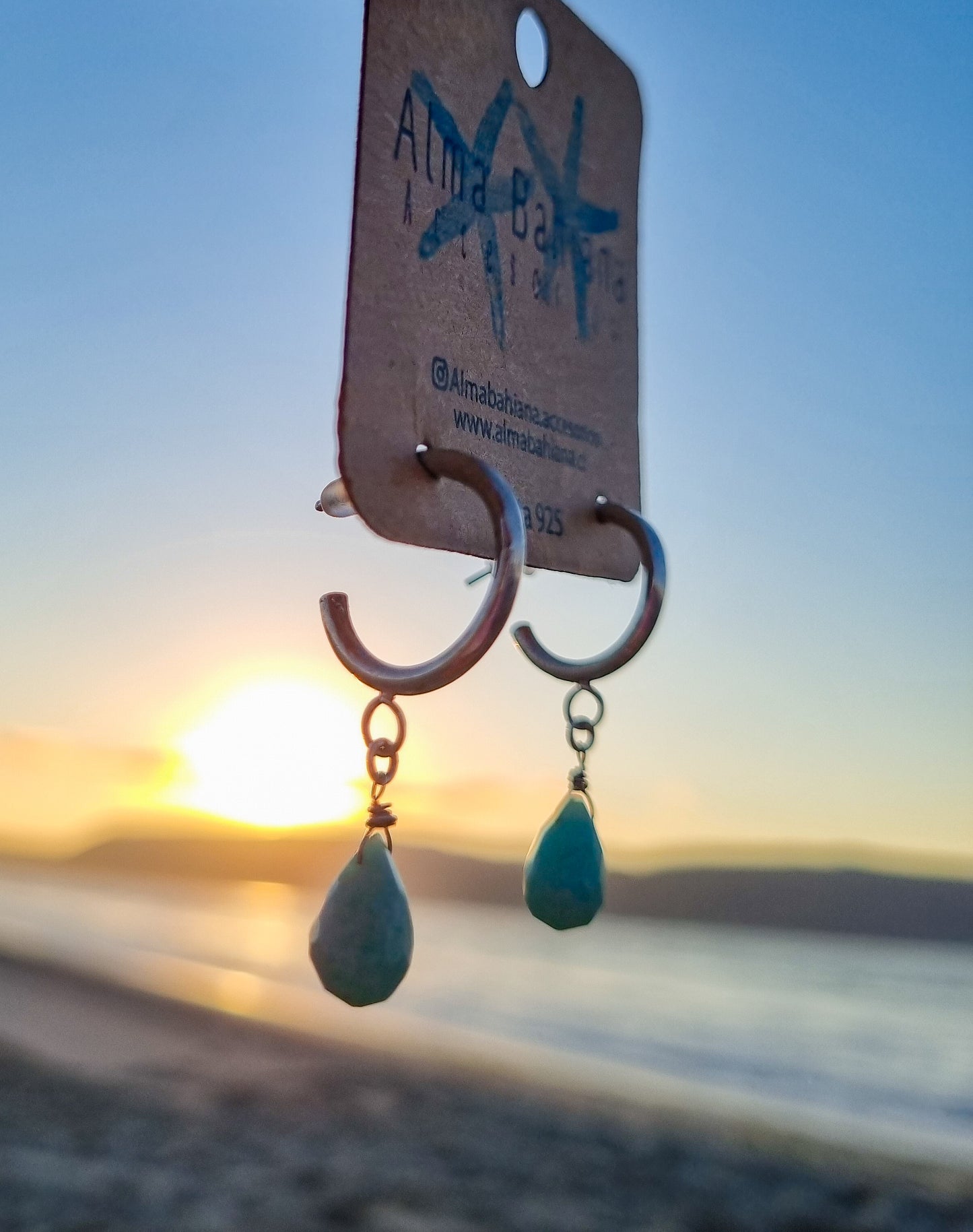 Argollas gota amazonita