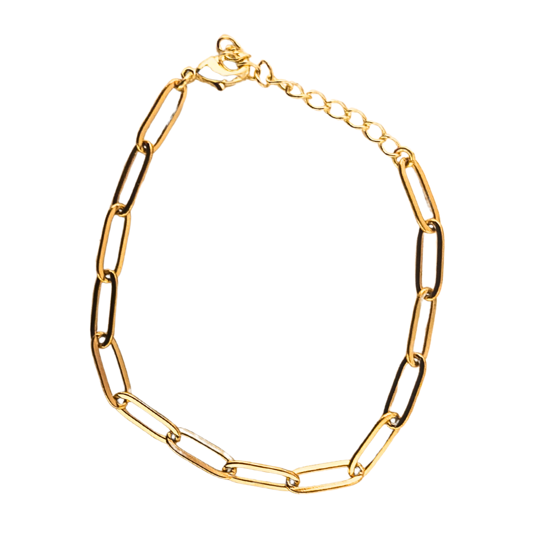 Pulsera de eslabones medianos dorado