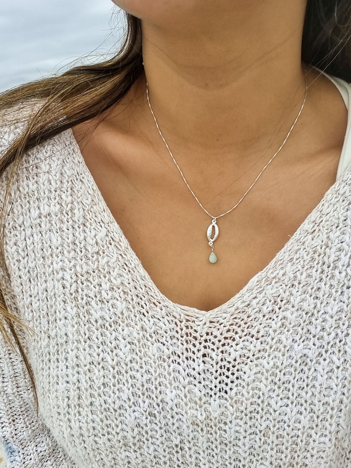 Collar conchita piedra Amazonita