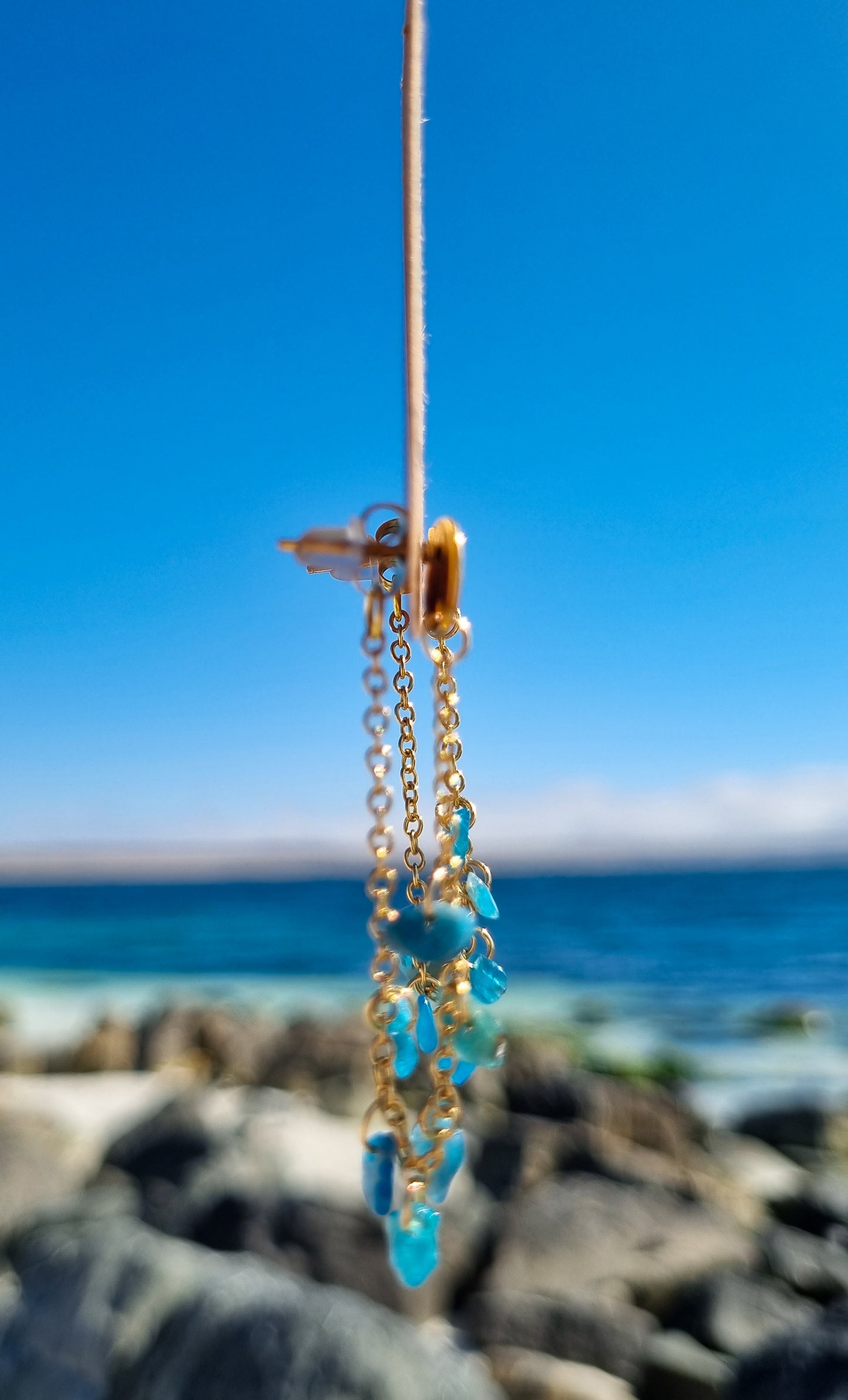 Aros colgantes piedra apatita