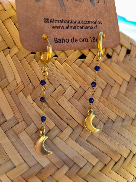 Aros Emi lapislázuli y lunas