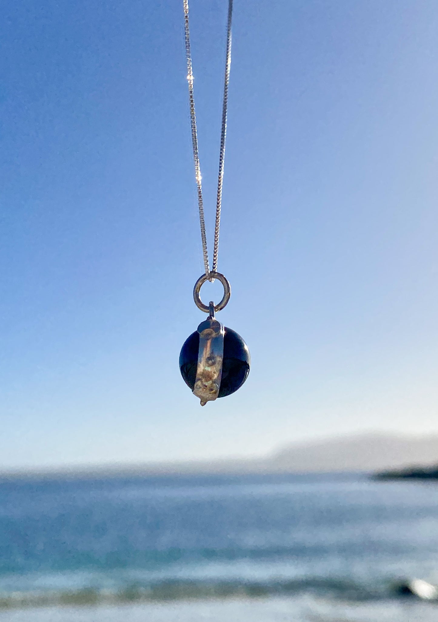 Collar esfera piedra Ónix negro