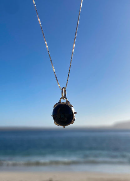 Collar esfera piedra Ónix negro