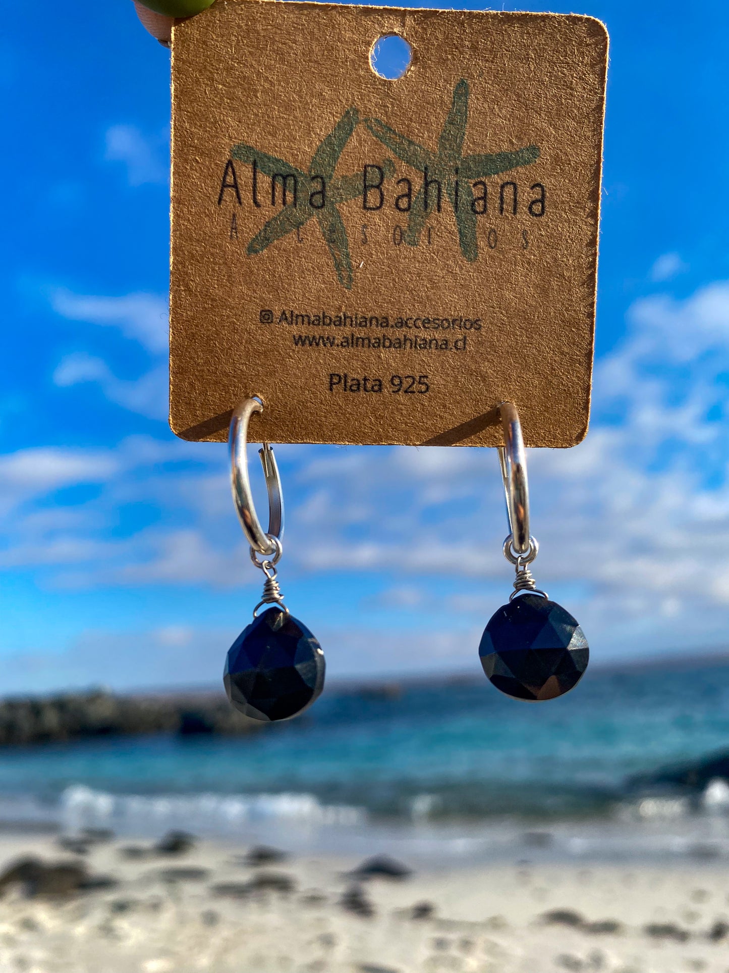 Conjunto collar y aros piedra Ónix