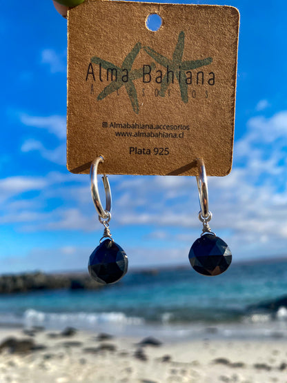 Conjunto collar y aros piedra Ónix