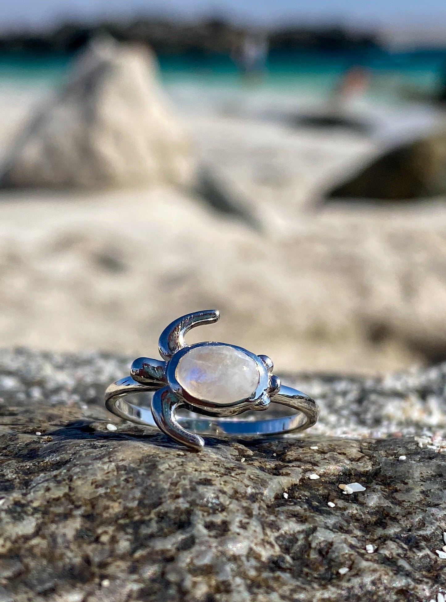 Anillo tortuga Piedra Luna