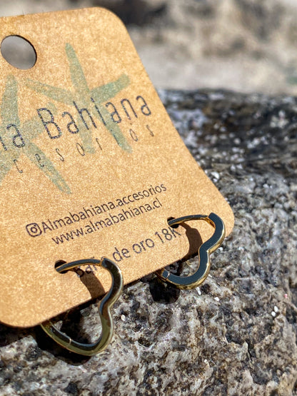 Argollas corazón dorado