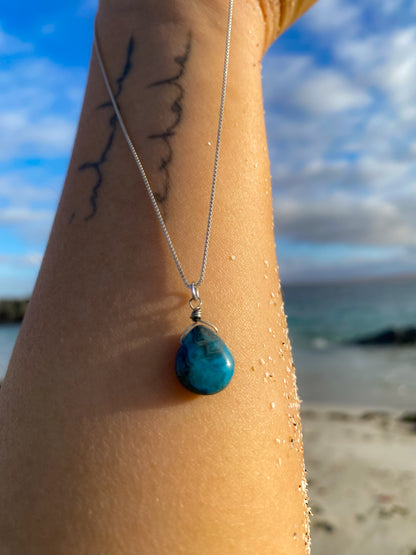 Conjunto collar y aros piedra Apatita