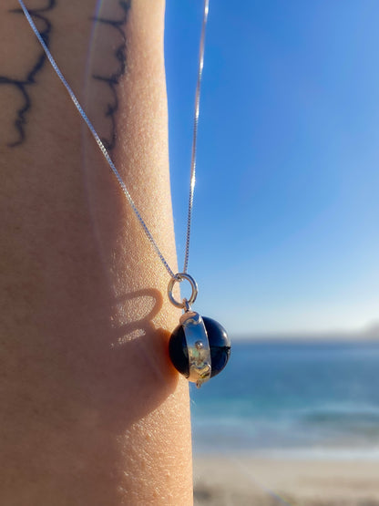 Collar esfera piedra Ónix negro