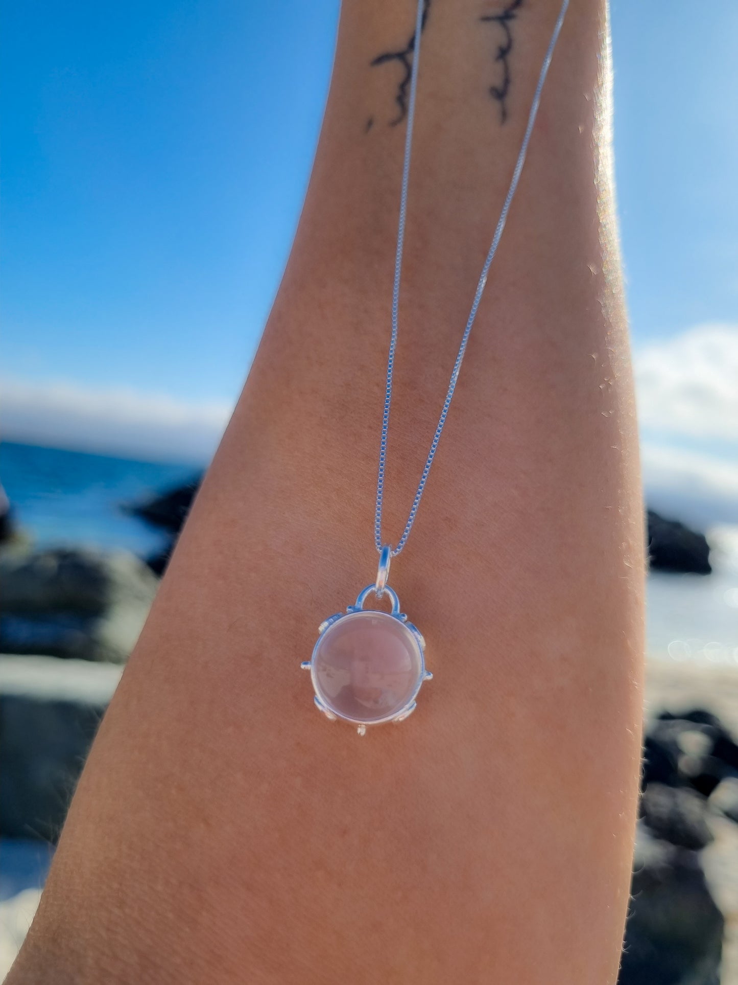 Collar esfera cuarzo cristal