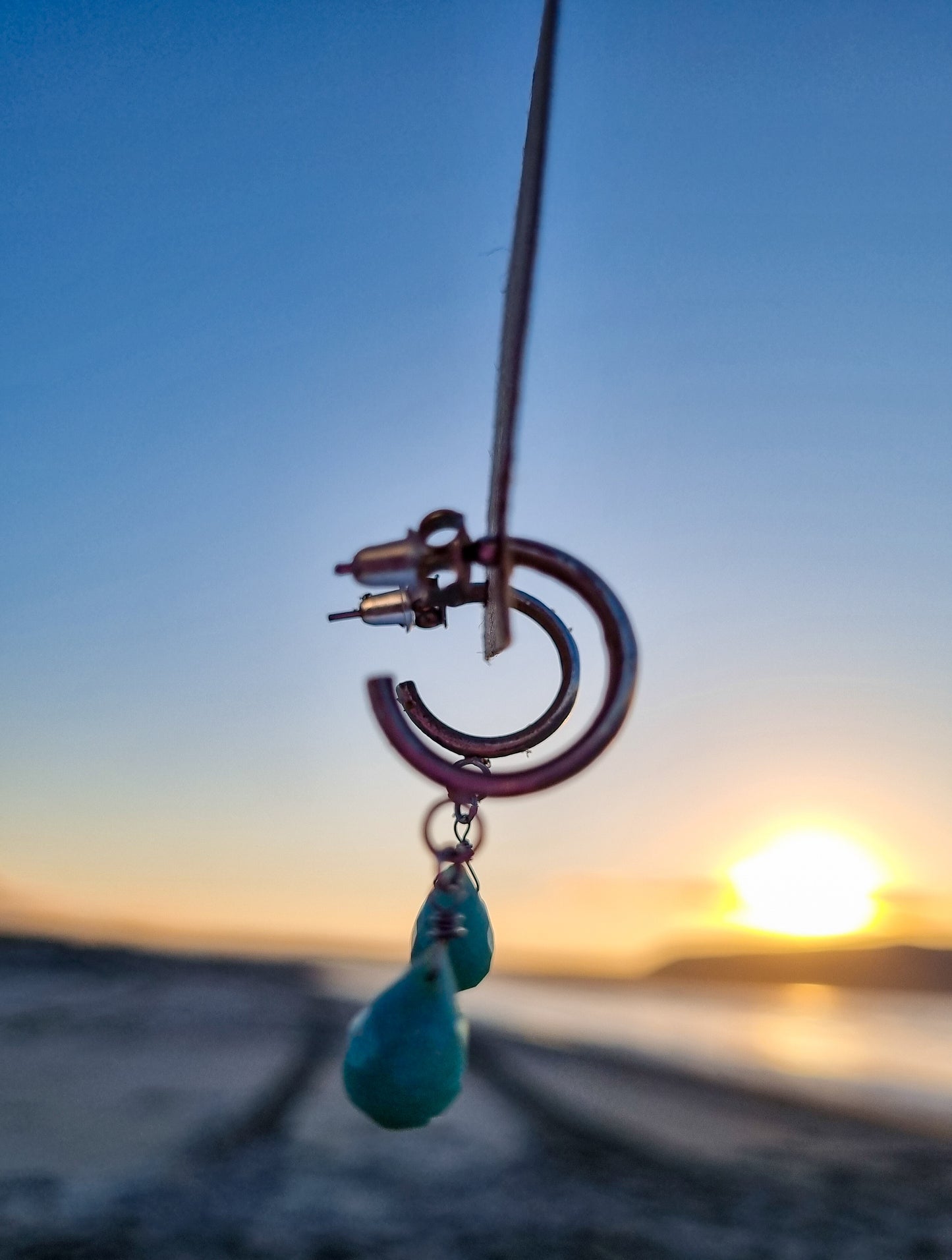 Argollas gota amazonita