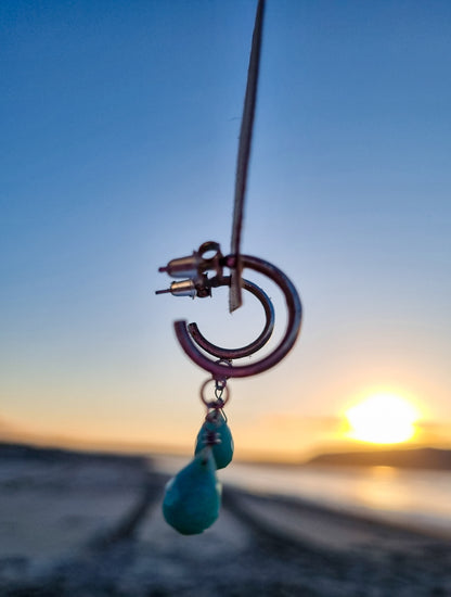 Argollas gota amazonita