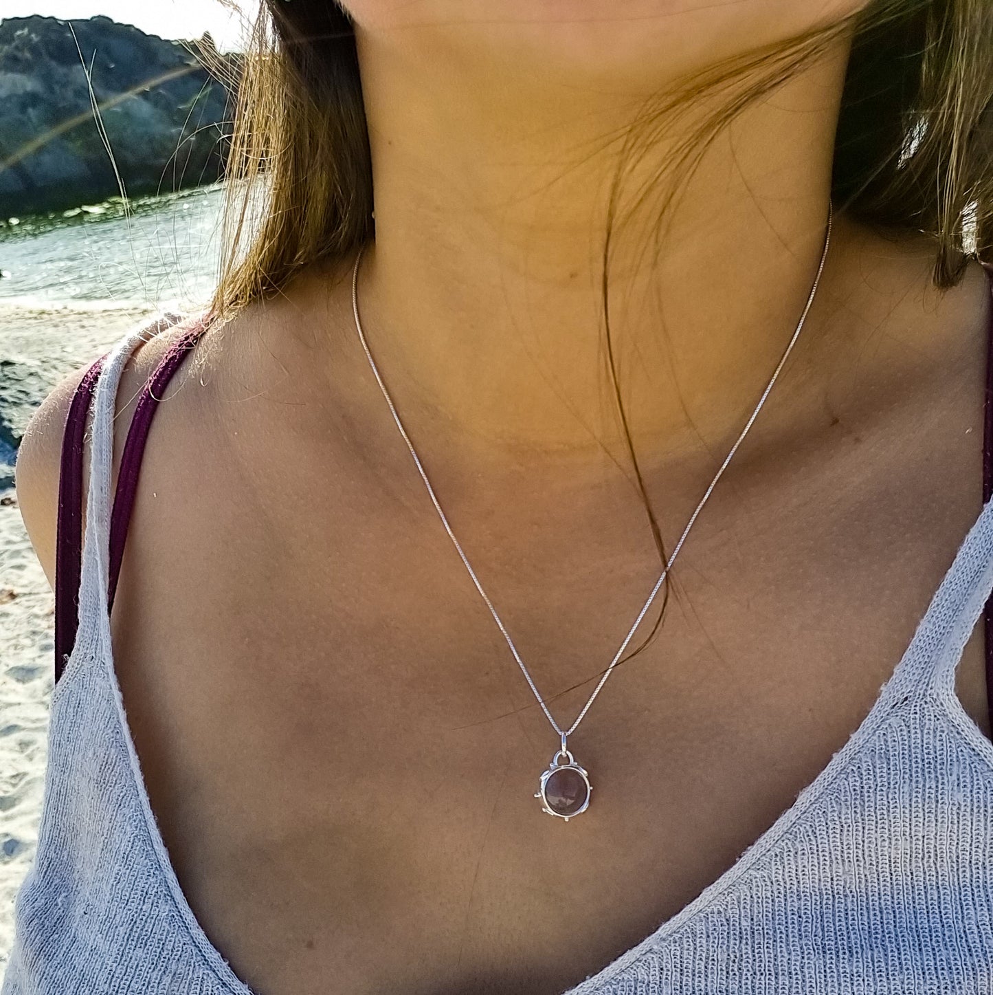 Collar esfera cuarzo cristal