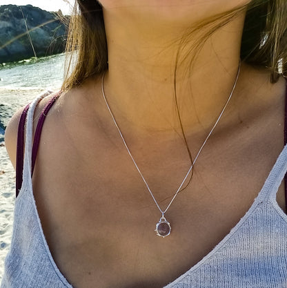 Collar esfera cuarzo cristal