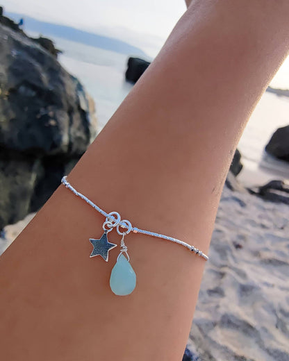 Pulsera estrella Amazonita o Piedra Luna