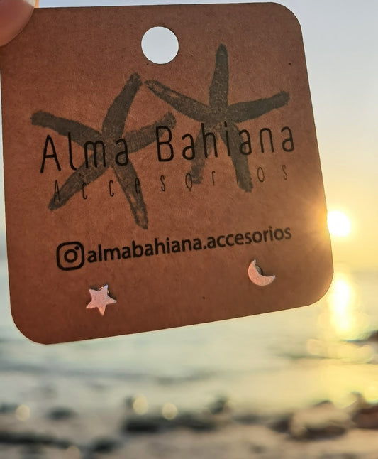 Aros mini estrella y luna